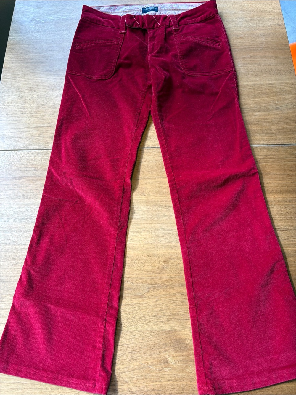 American Eagle Outfitters Deep Red Corduroy Flare Pants